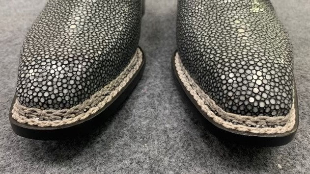Maurice King II Custom Made Stingray Lace-Up Shoe - Grey