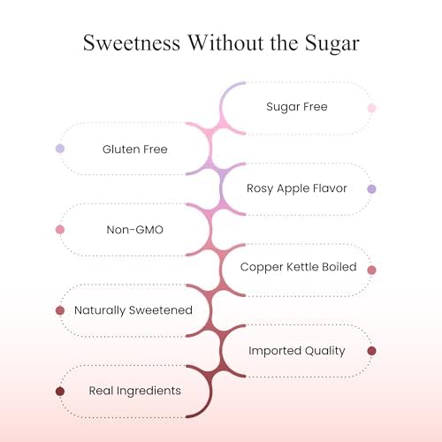 Andy Anand Sugar-Free Rosy Apple Hard Candy, 25 pc – European Copper-Kettle Boiled, Aspartame-Free, Keto & Diabetic-Friendly Gift Box