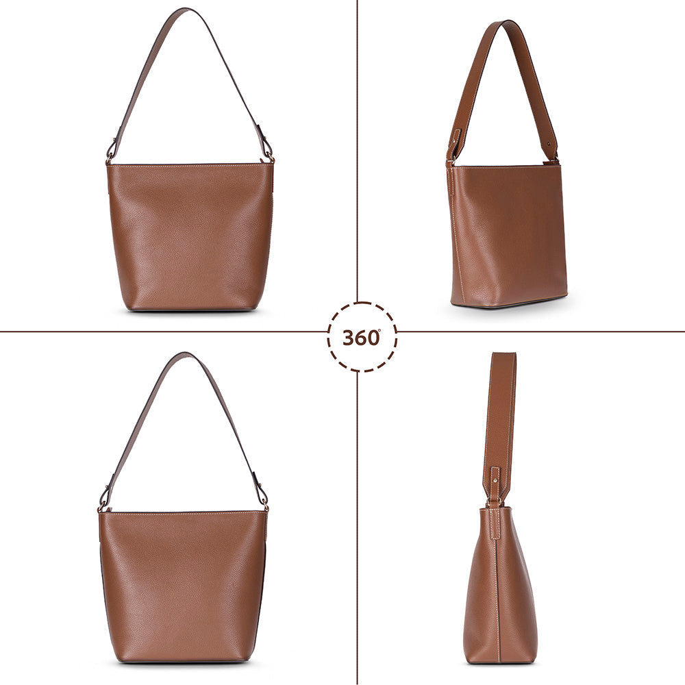 Elena Women’s Leather Tote Bag – Genuine Leather Shoulder Bag for Everyday Function | Minimal & Handcrafted
