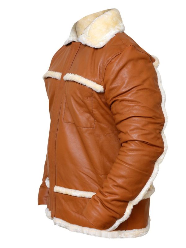 Tan leather jacket for winter
