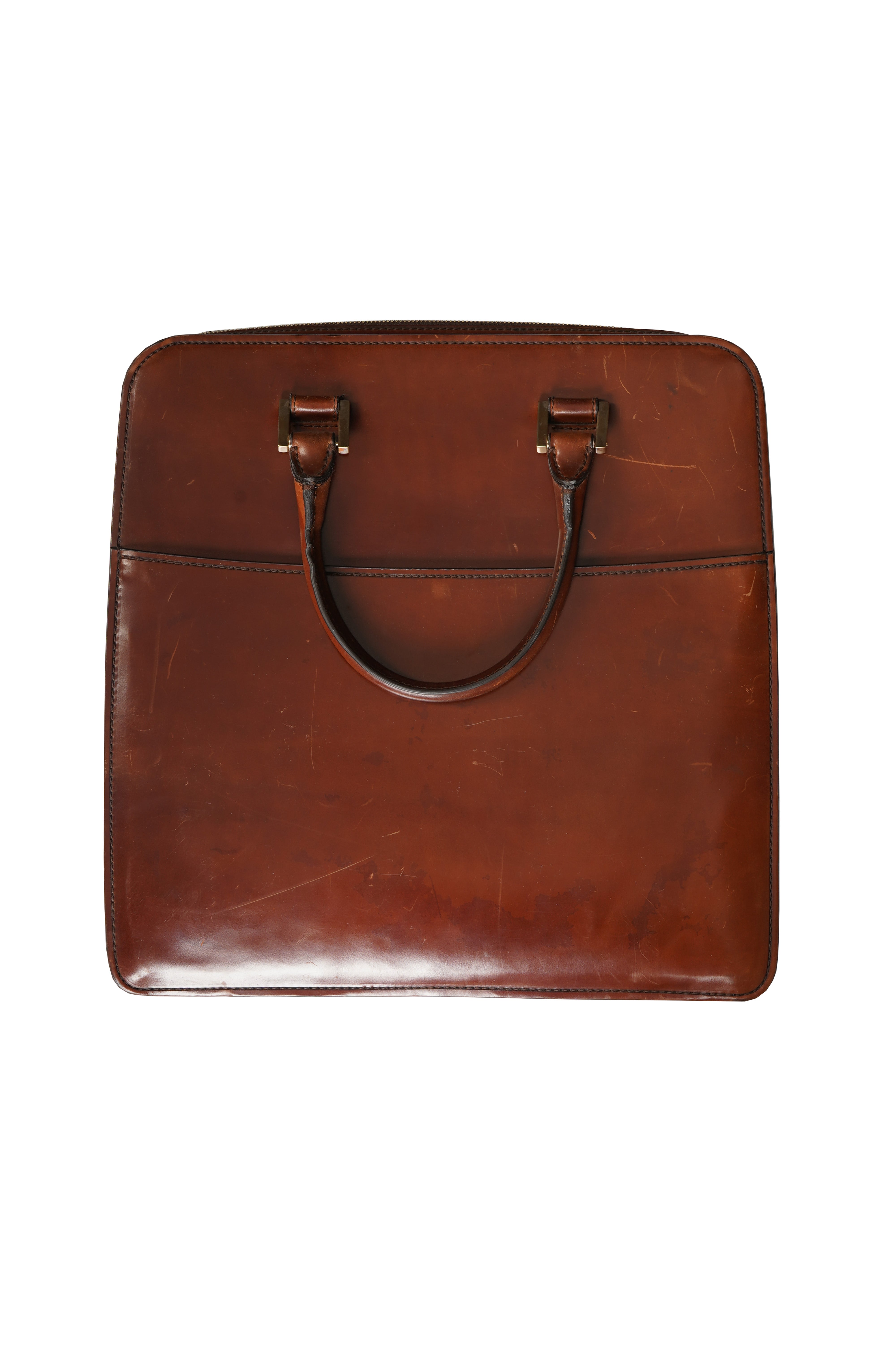 Tardini Shell Cordovan Slim Business Briefcase