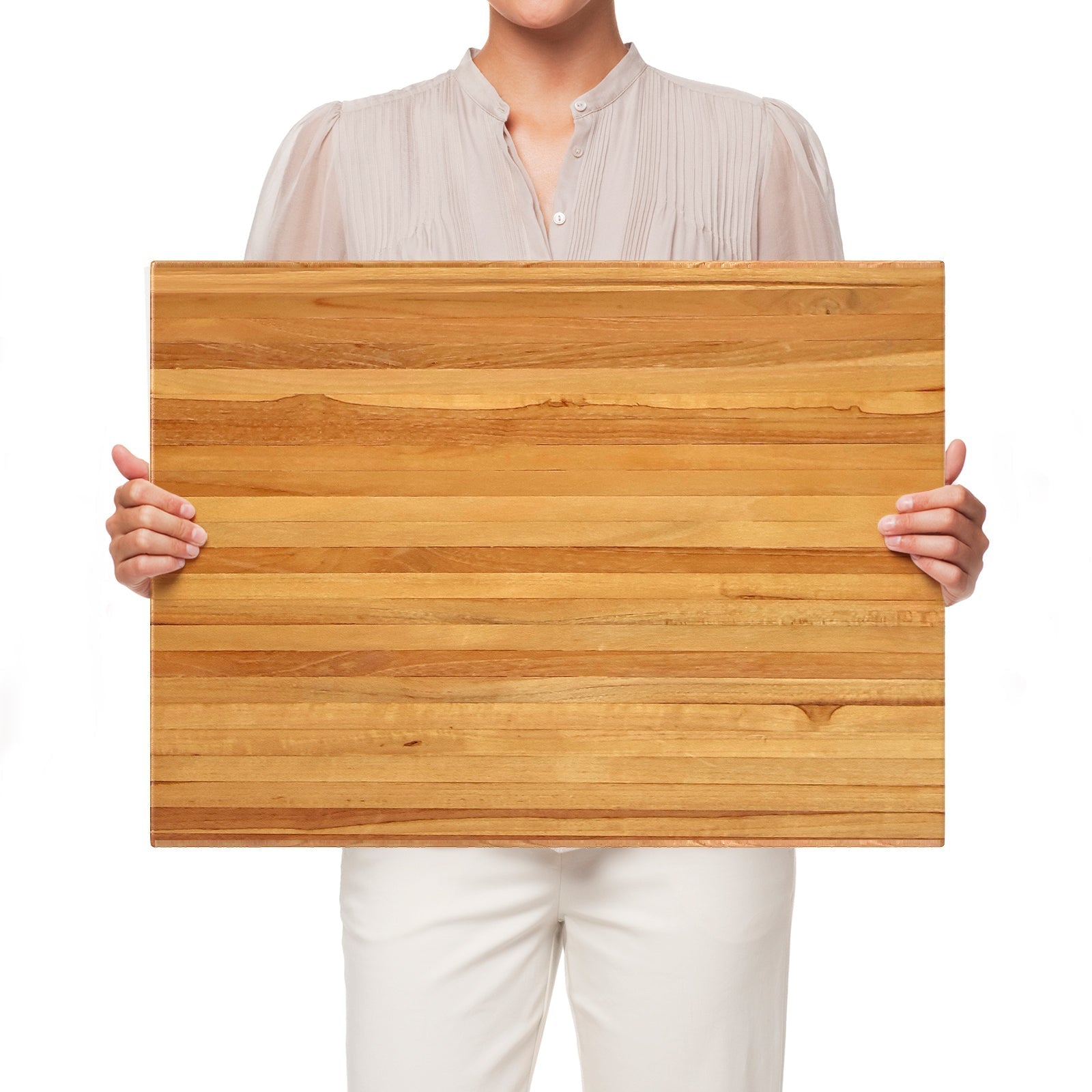Teak Wood Cutting Board Extra Large 24 Inch Reversible Cutting Board with Handle