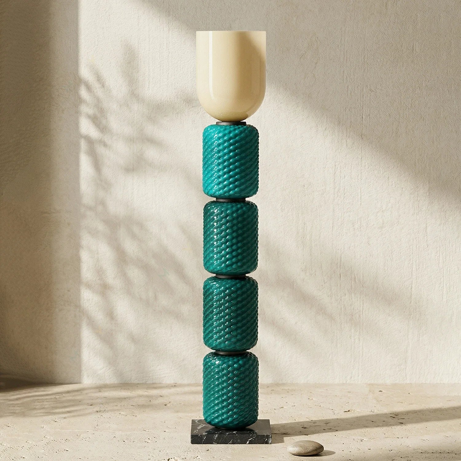 Tiered Column Glass Standing Floor Lamp
