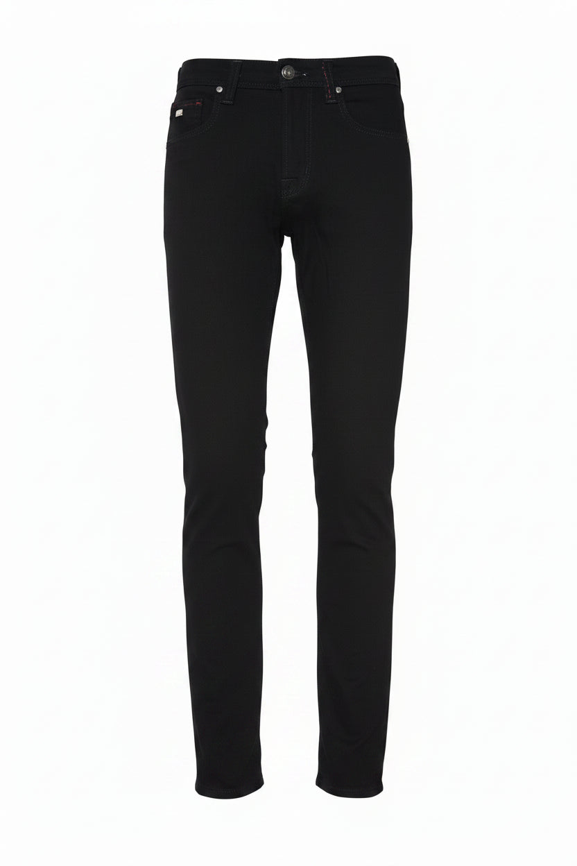 Tramarossa Solid Black Denim Pants