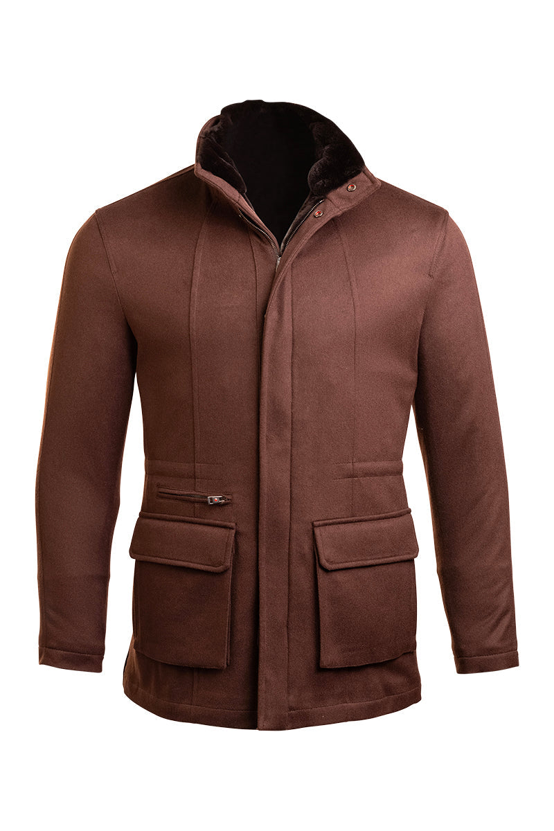 Kired by Kiton KONE Cashmere-Mink Fur Overcoat