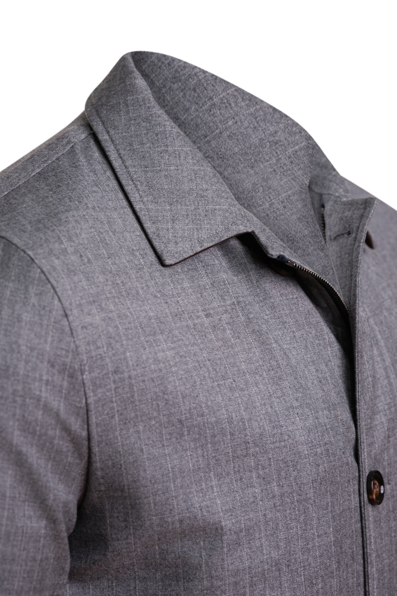 Kired Kata Pinstriped Virgin Wool Overcoat