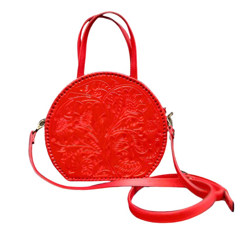 The Dixie| Hand-Tooled Leather Canteen Handbag