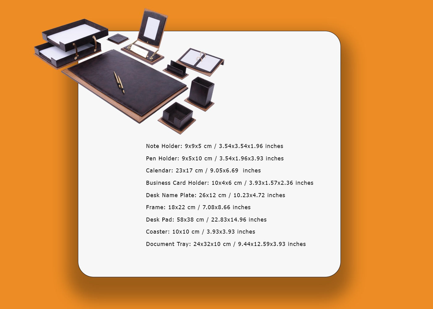 MOOG Luxury Desk Set-12 Accessories -White - 12 PCS