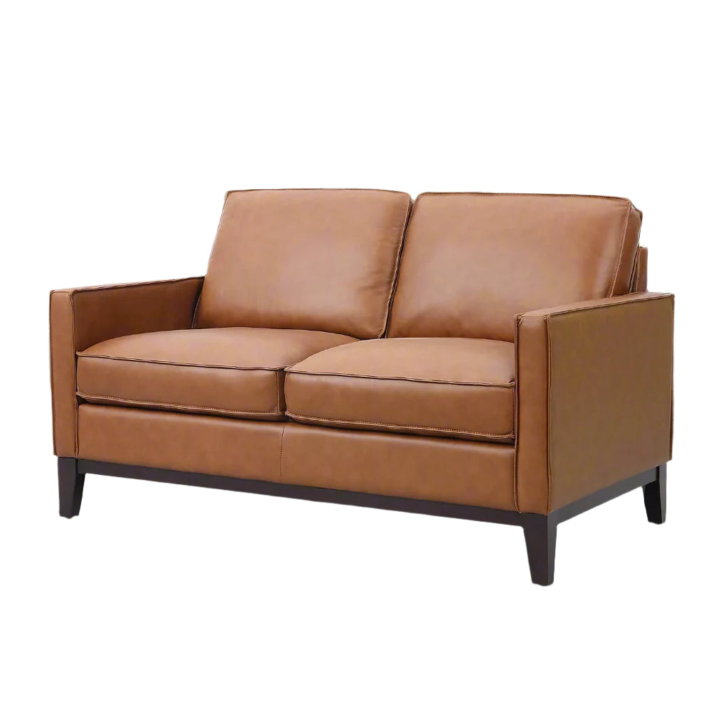 Samhara Top Grain Leather Love Seat - Chestnut