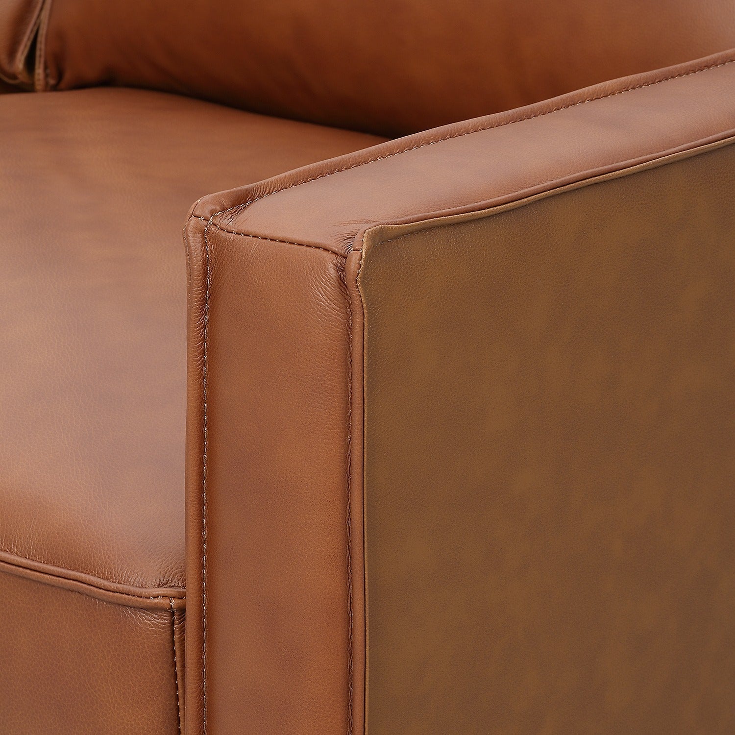 Samhara Top Grain Leather Love Seat - Chestnut