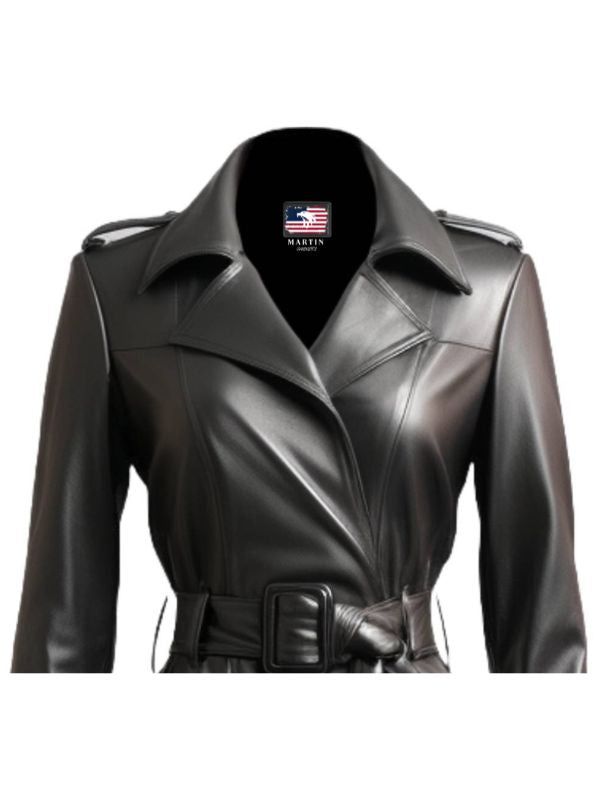 Women’s Black Leather Coat – Long Leather Coat