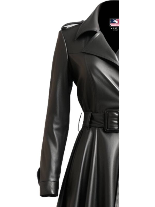 Women’s Black Leather Coat – Long Leather Coat