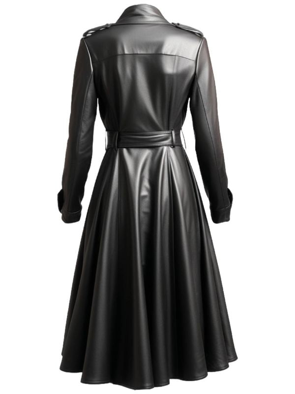 Women’s Black Leather Coat – Long Leather Coat
