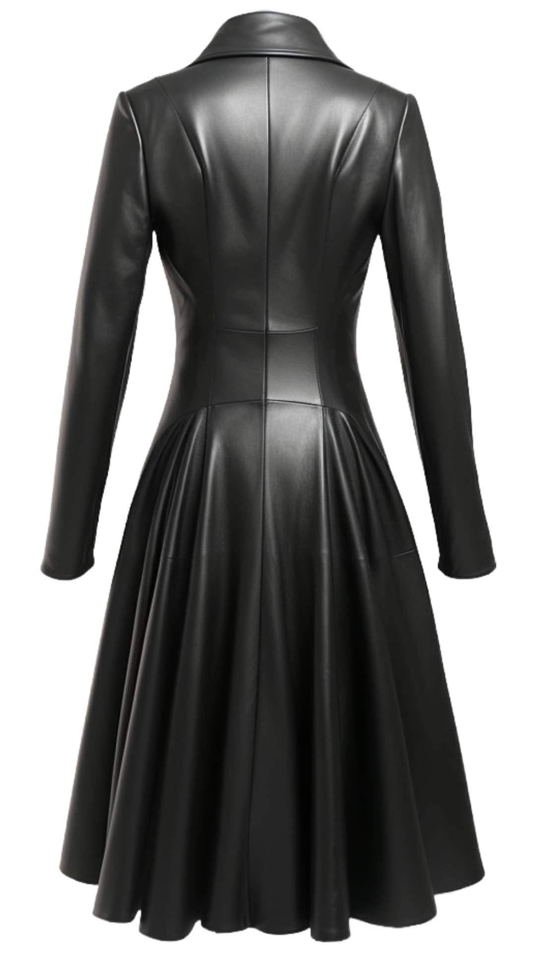 Women’s Black Leather Long Coat