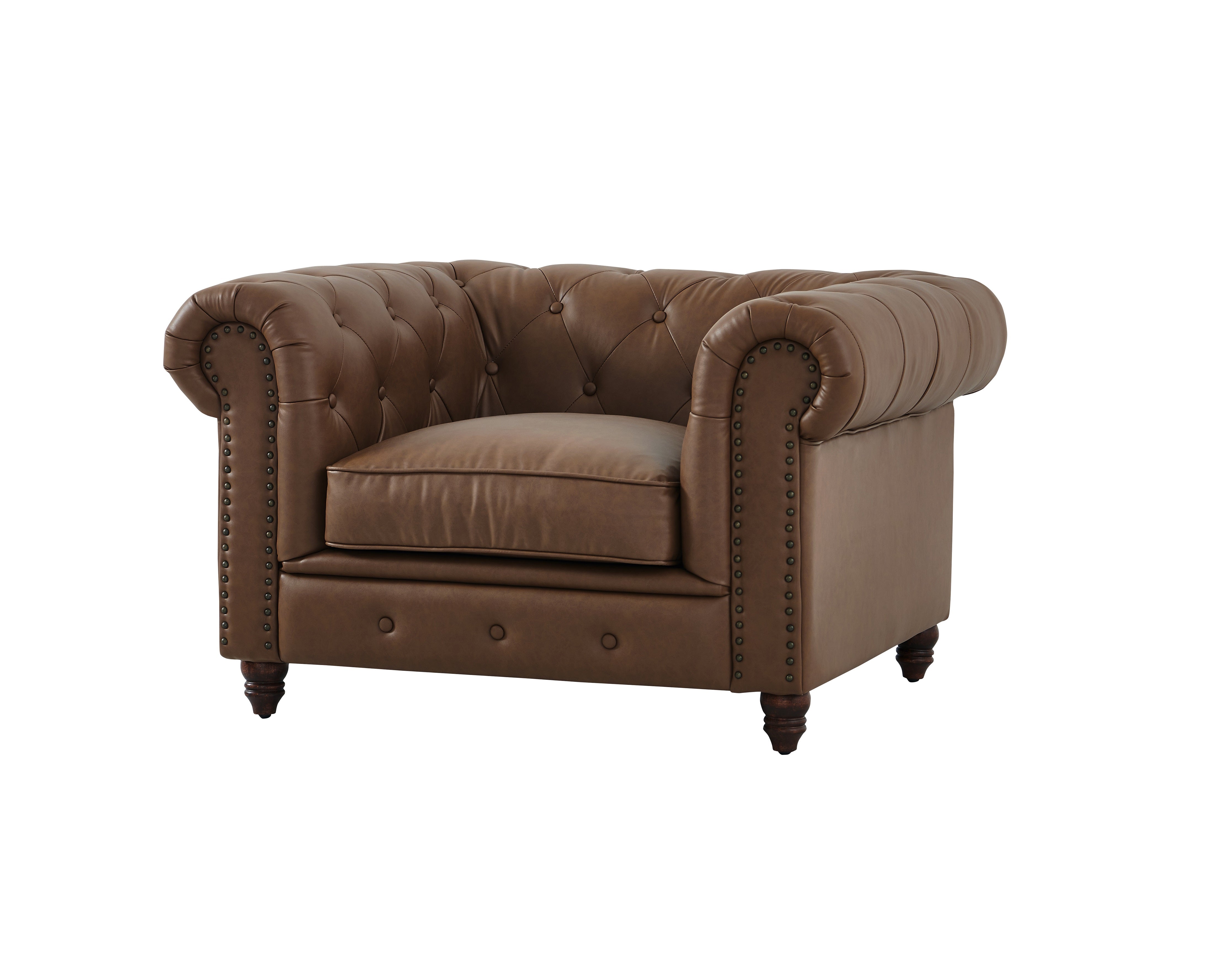 Cornelia Modern Contemporary Eco Leather Arm Chair - Brown