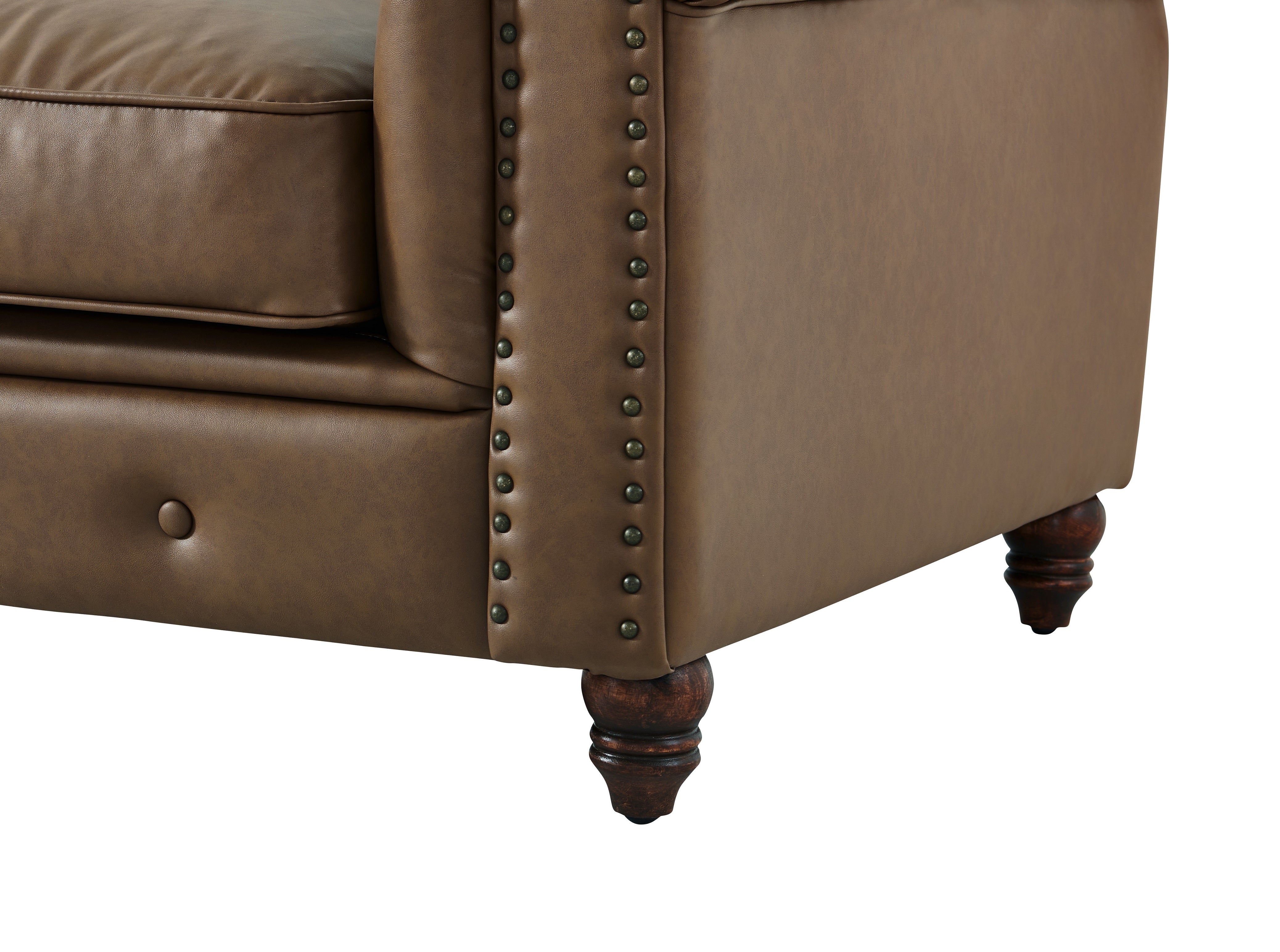 Cornelia Modern Contemporary Eco Leather Arm Chair - Brown
