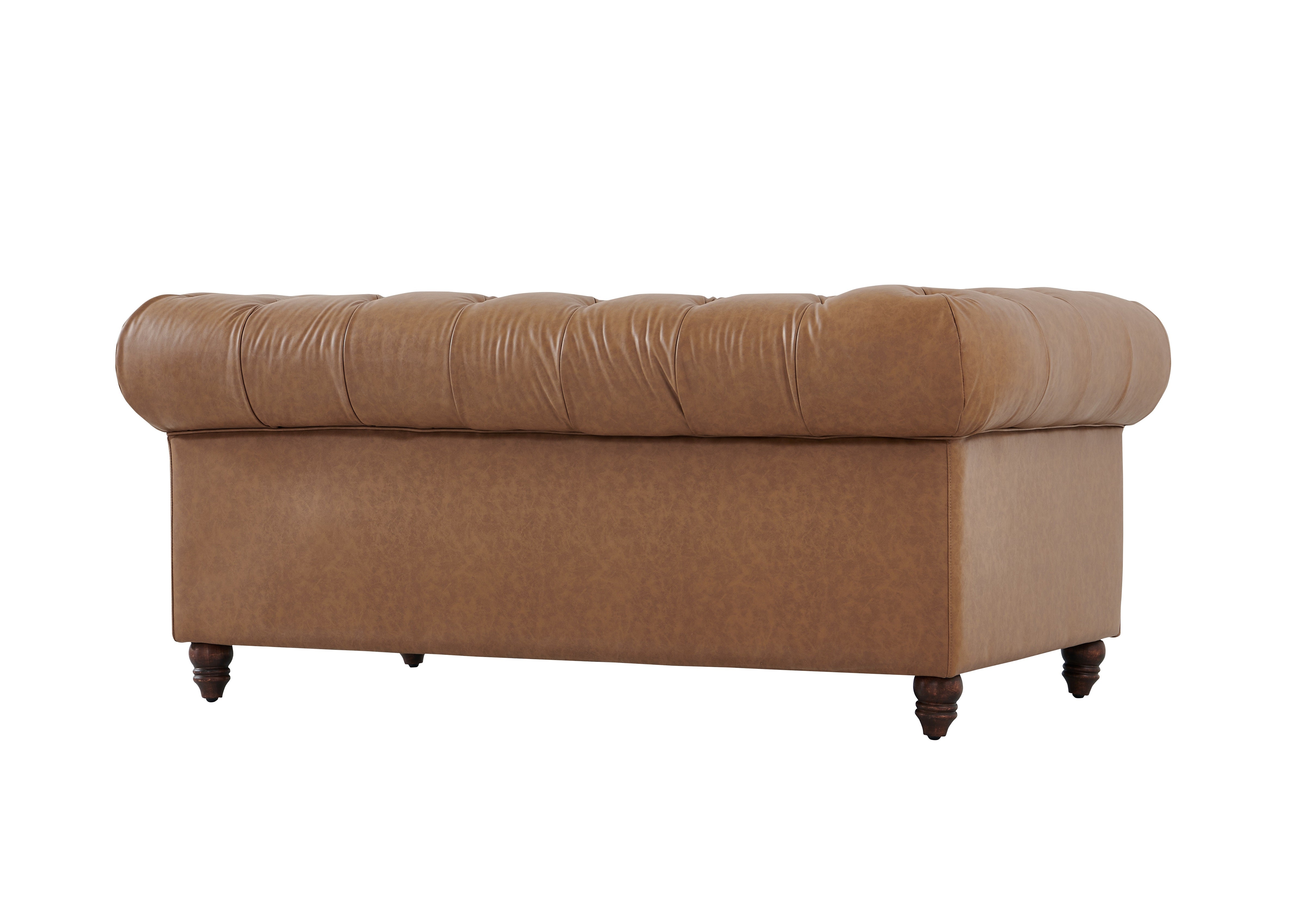 Cornelia Modern Contemporary Eco Leather Love Seat - Light Brown
