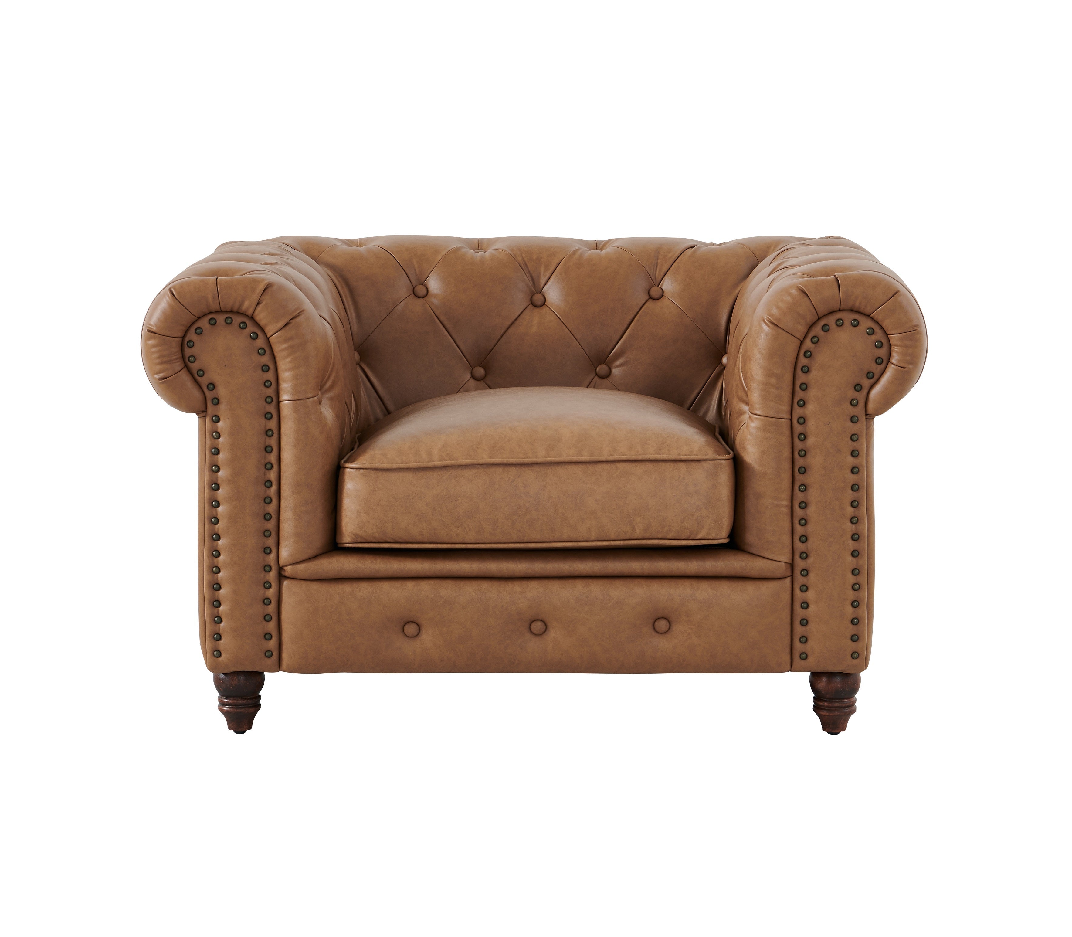 Cornelia Modern Contemporary Eco Leather Arm Chair - Light Brown