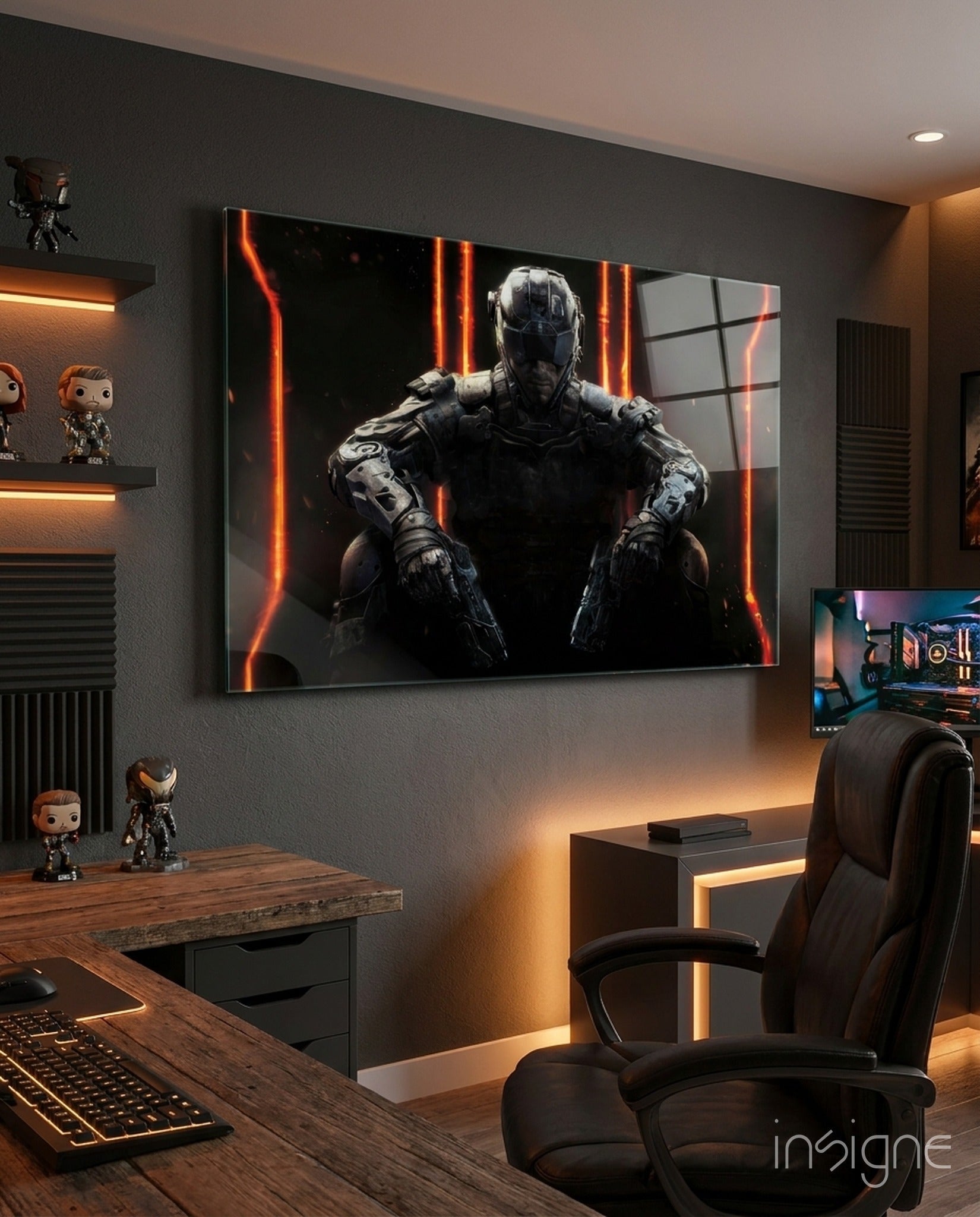 Tactical Soldier Squad Glass Wall Art
