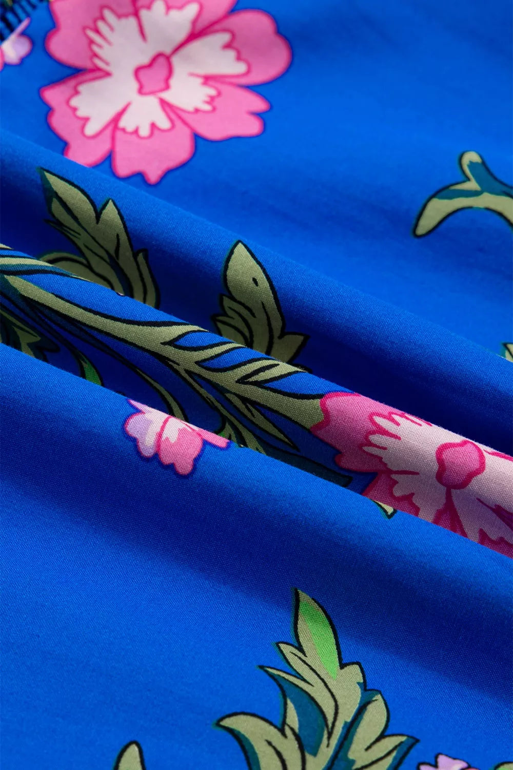 V Neck Short Sleeve Loose Flower Dress