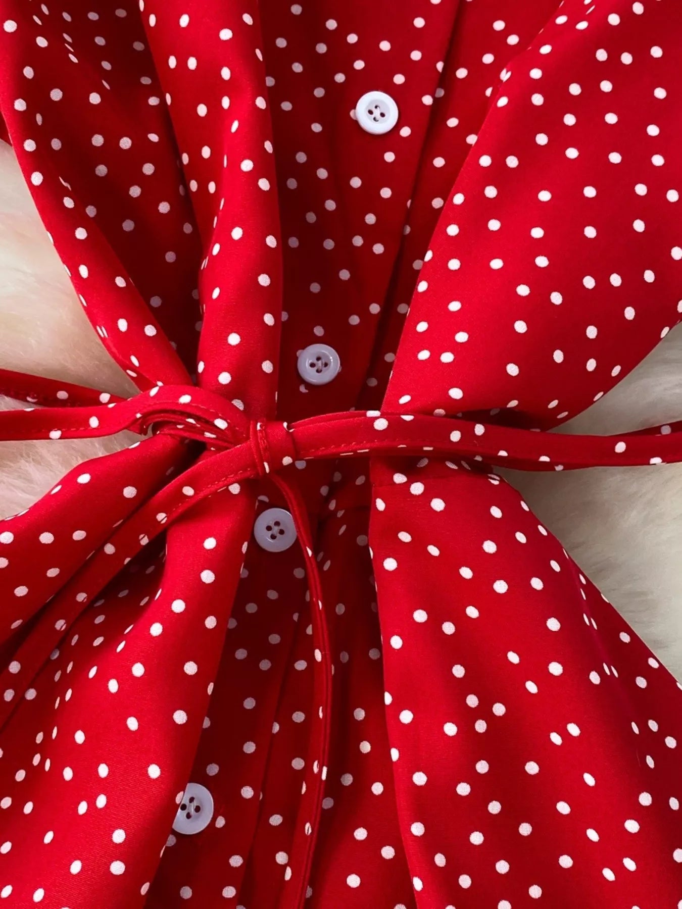 Polka Dot Button-Down Dress