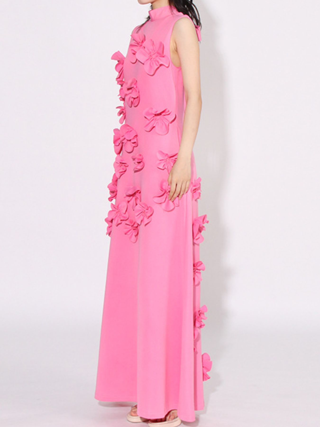 Floral Applique Sleeveless Maxi Dress