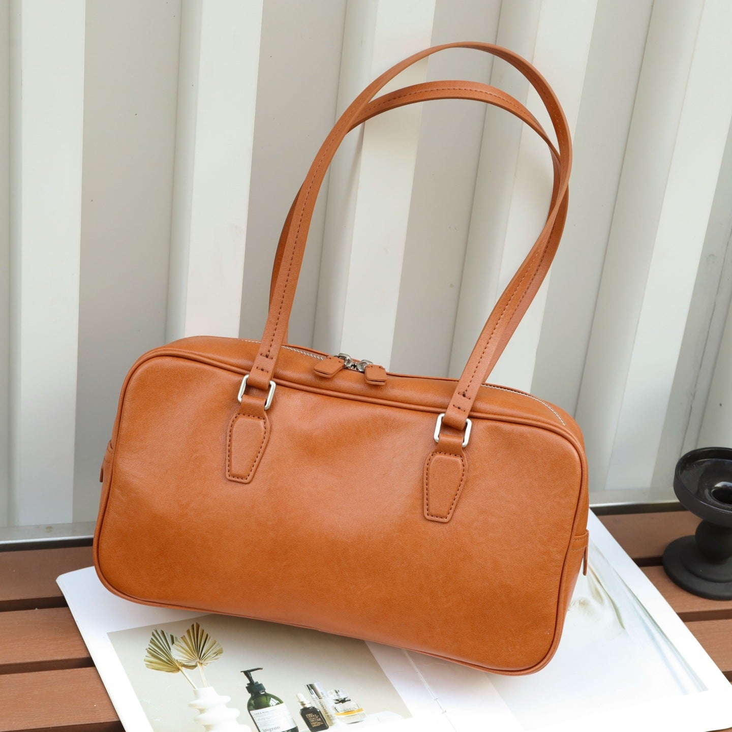 Head Layer Cowhide Women's Bag Cross-border New Armpit Bag Bowling Bag Tote Bag Niche High-end Leather Handbag