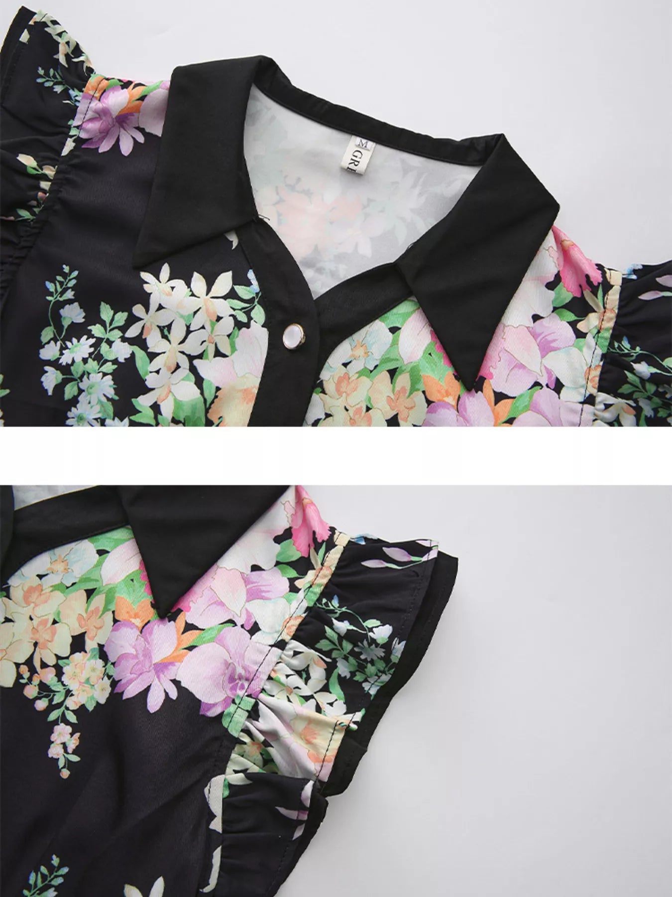 Floral Print Ruffle Sleeve Midi Dress