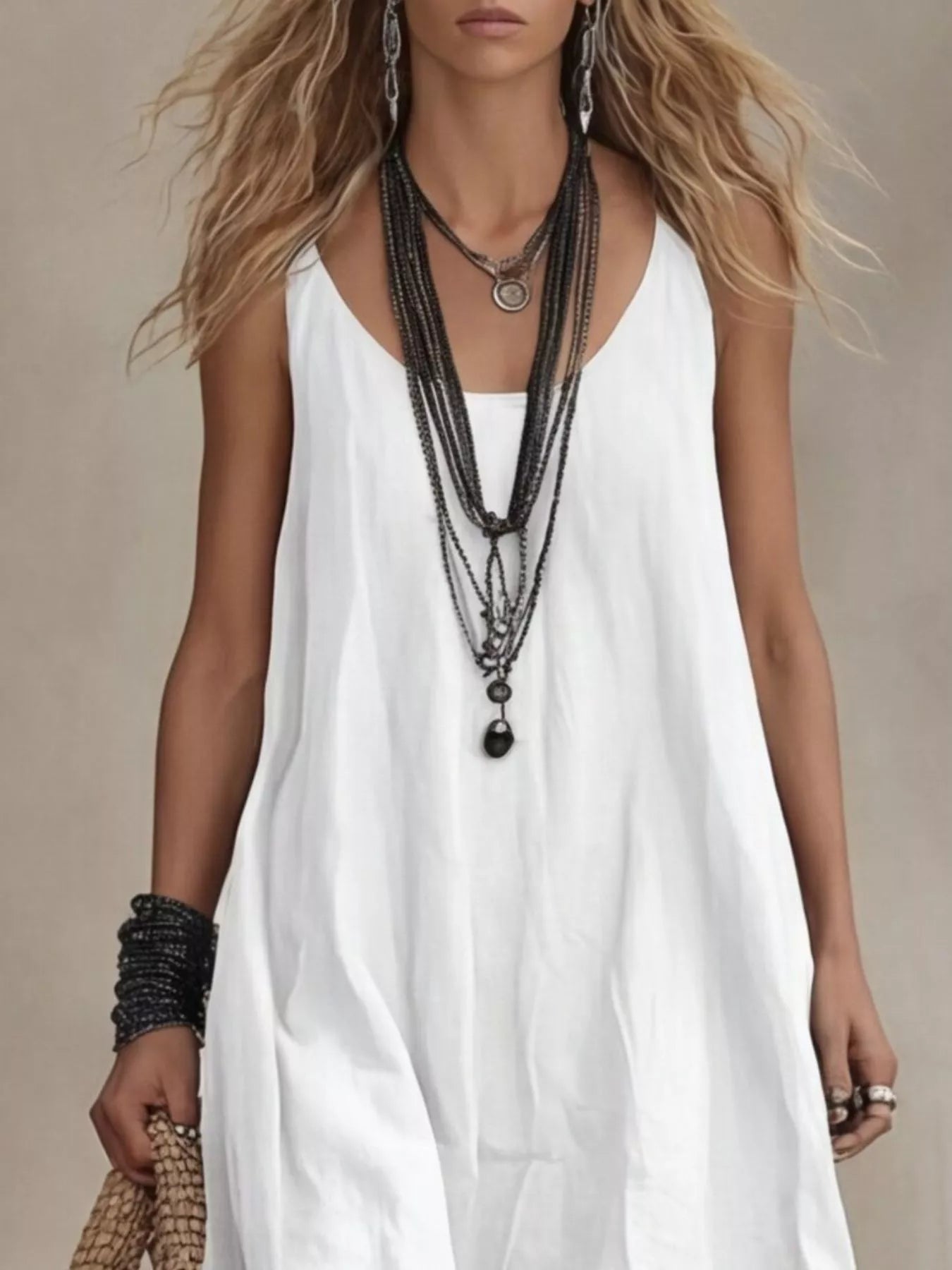 Full Size Scoop Neck Sleeveless Maxi Dress Plus Size