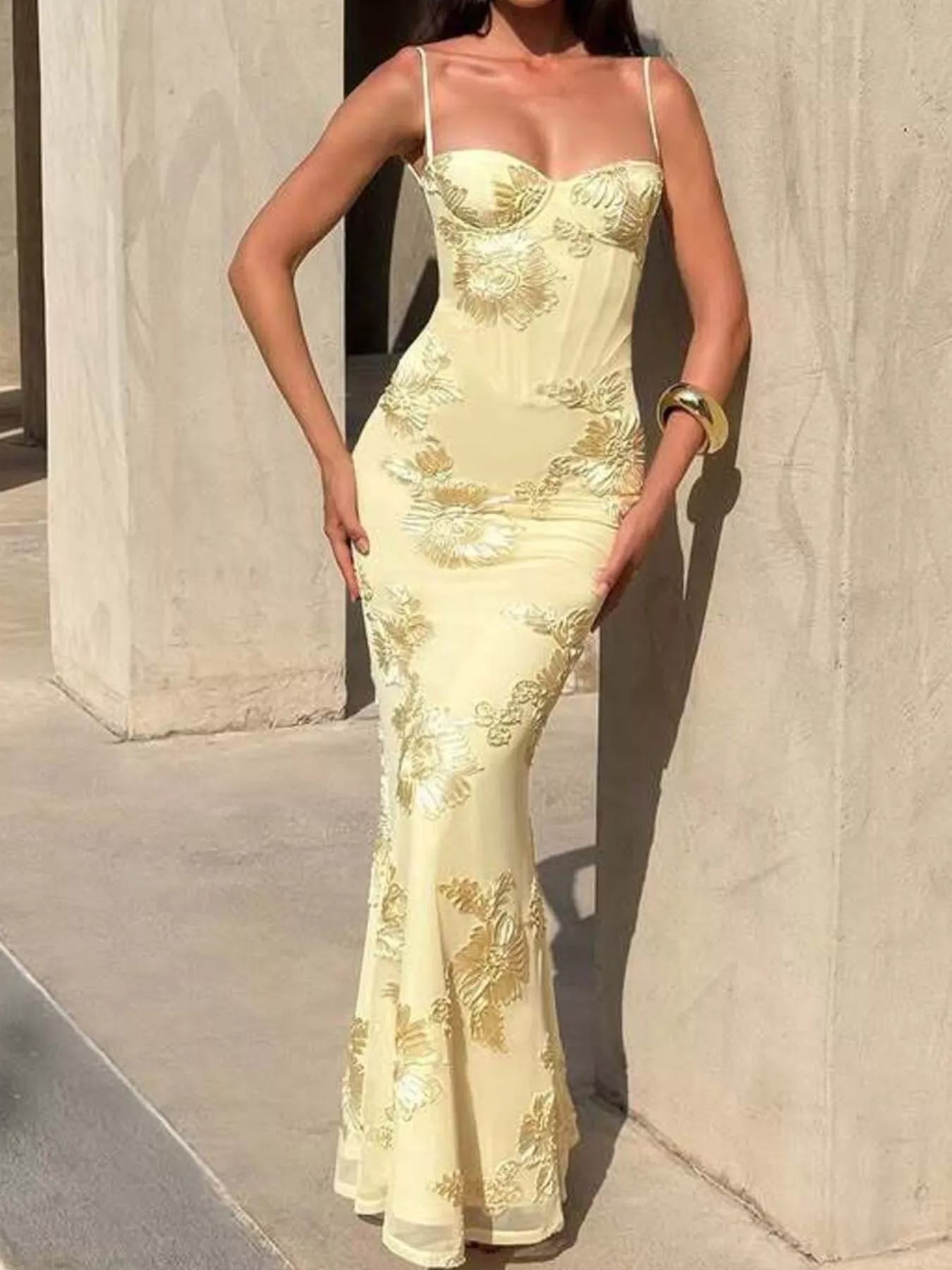 Sweetheart Neck Spaghetti Strap Maxi Dress