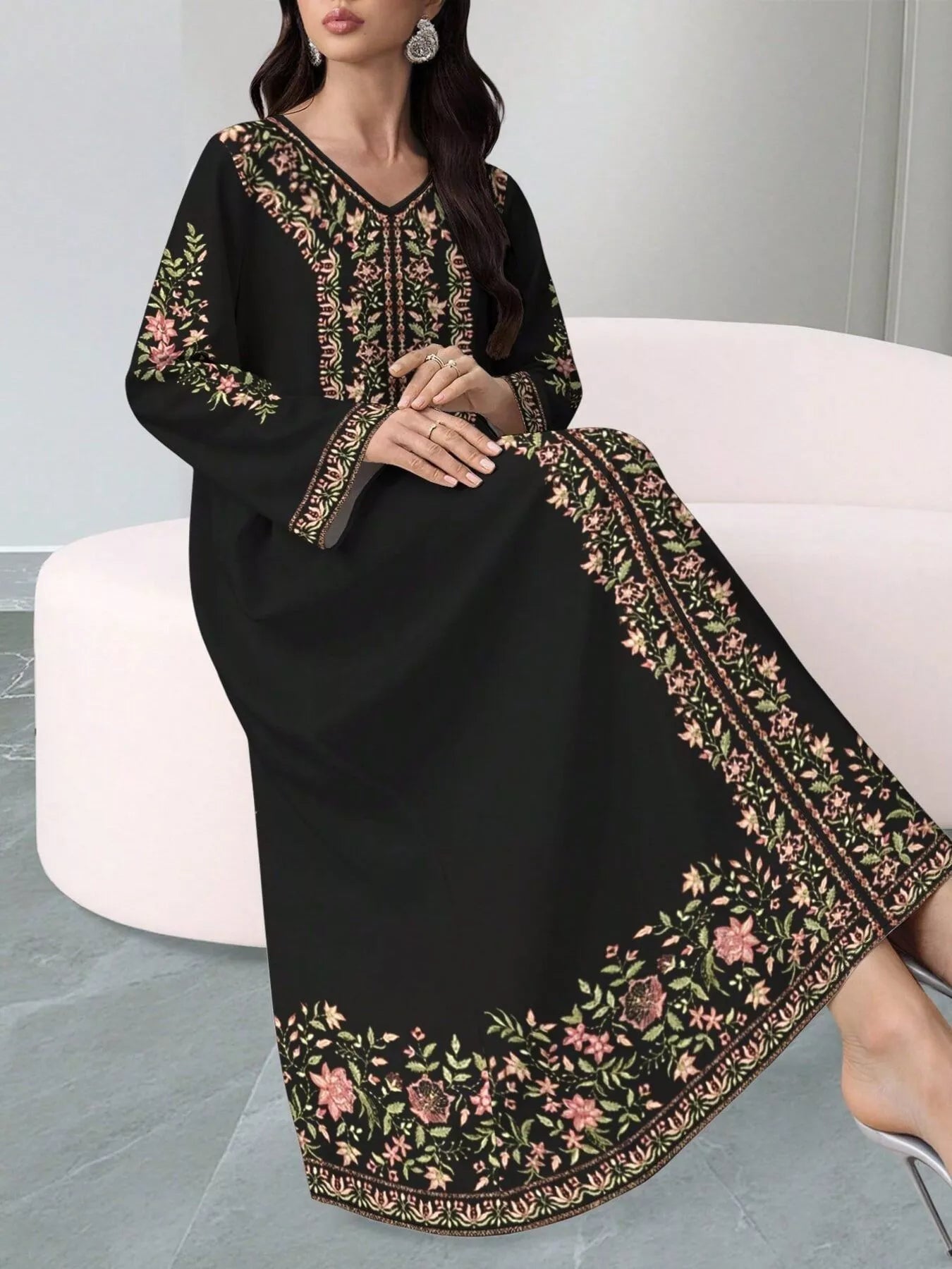 Floral Long Sleeve Maxi Dress