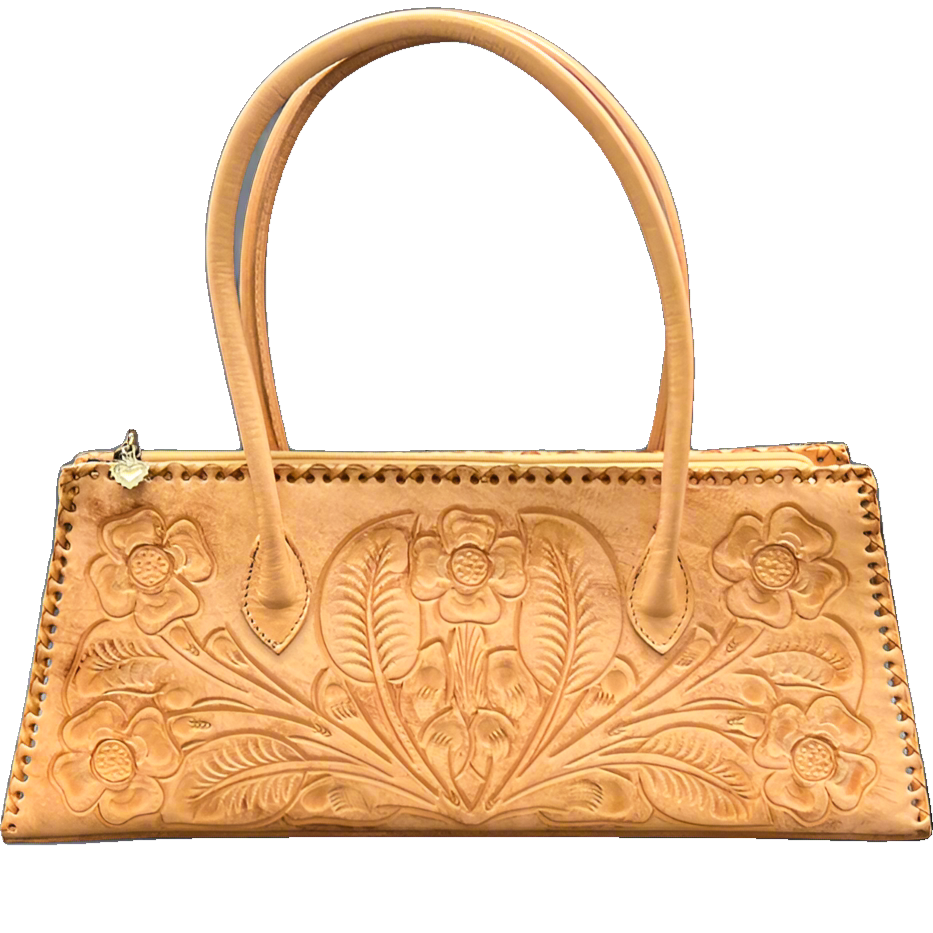 The Abby| Floral Hand-Tooled Leather Clutch & Crossbody