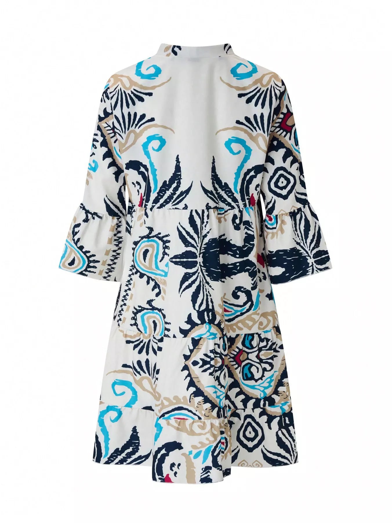 Bohemian Print Tiered Mini Dress