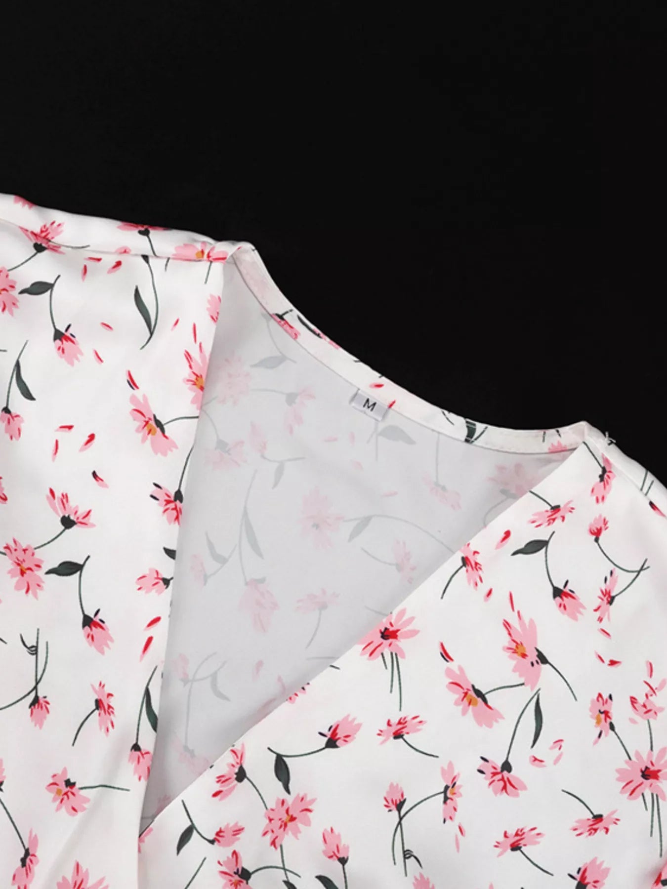 Floral Print V-Neck Flutter Sleeves Midi Dress