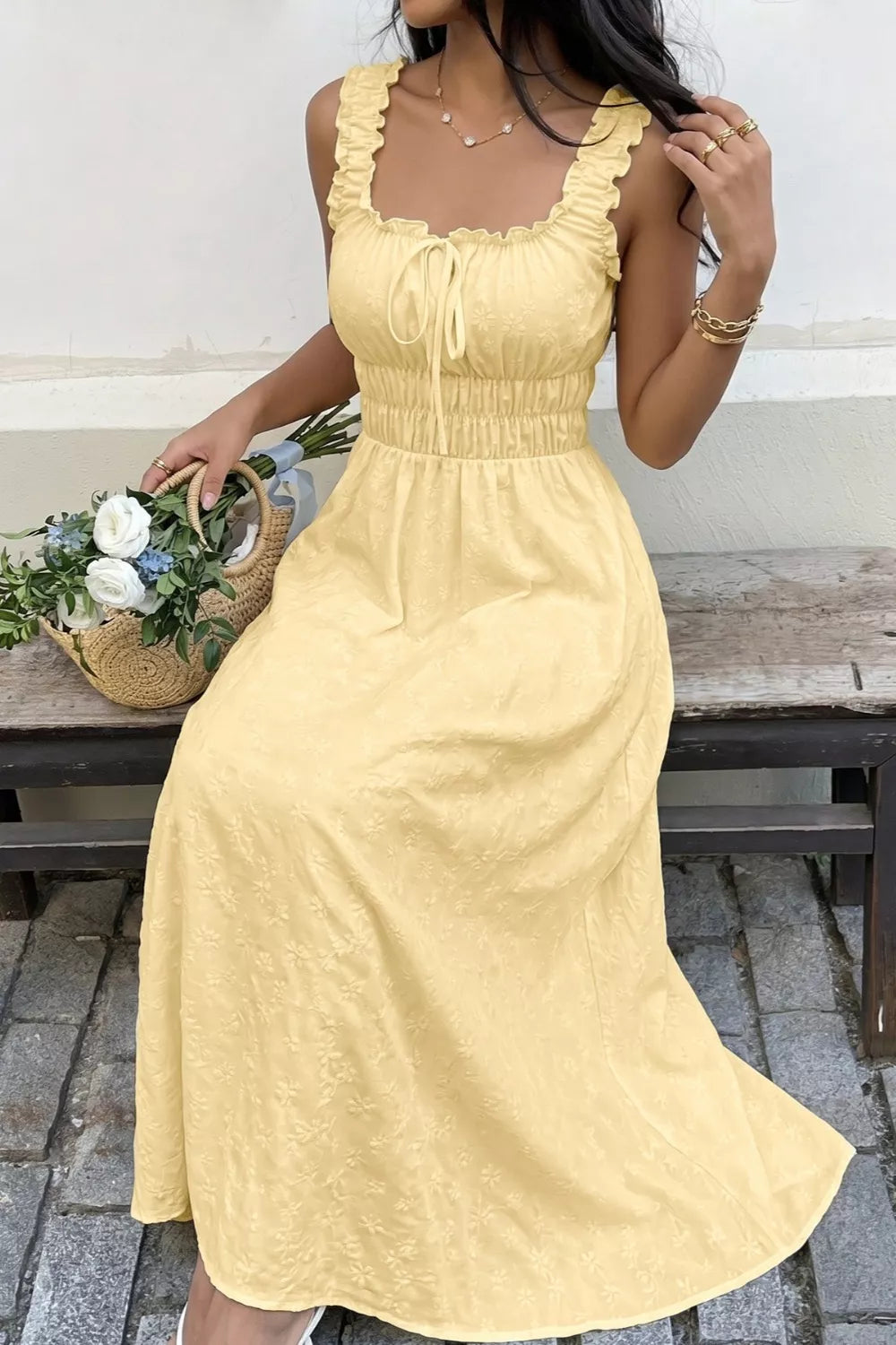Square Neck Sleeveless Maxi Dress