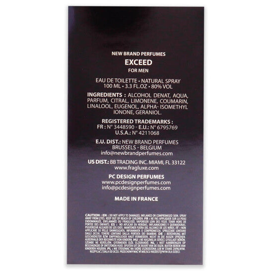 New Brand Exceed for Men EDT Spray 3.3 oz