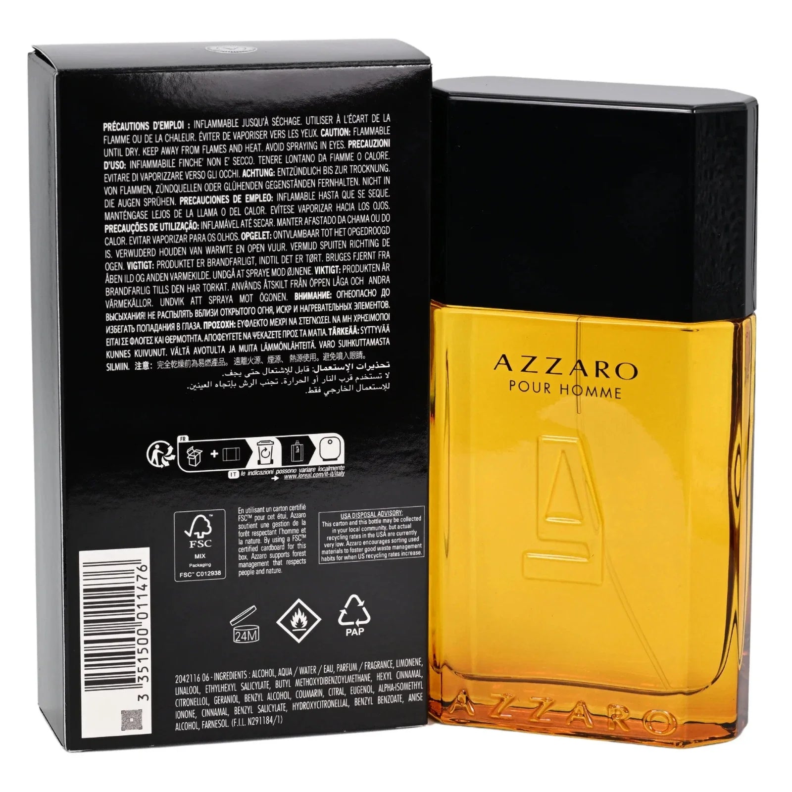 Azzaro Pour Homme Eau De Toilette for Men 3.4 oz