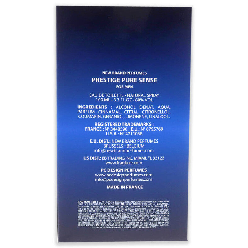 Prestige Pure Sense by New Brand for Men EDT 3.3 oz