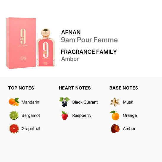 Afnan 9 AM Pour Femme EDP Spray 3.4 oz