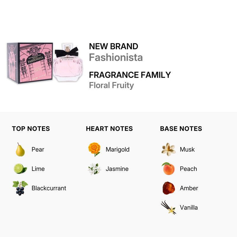 Prestige Fashionista by New Brand Perfume for Women EDP 3.3 oz