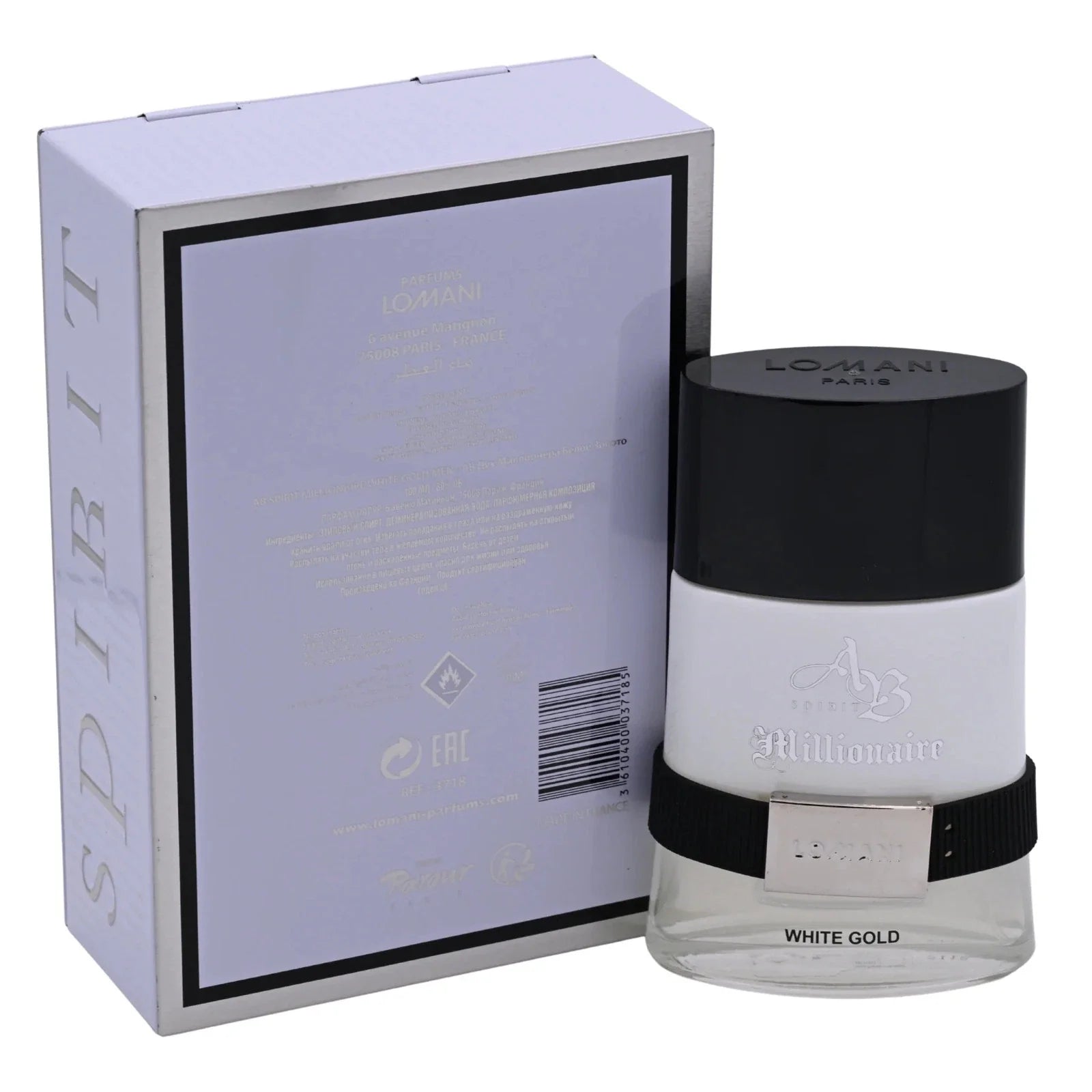 Lomani AB Spirit Millionaire White Gold Men EDP 3.4 oz / 100ml Cologne