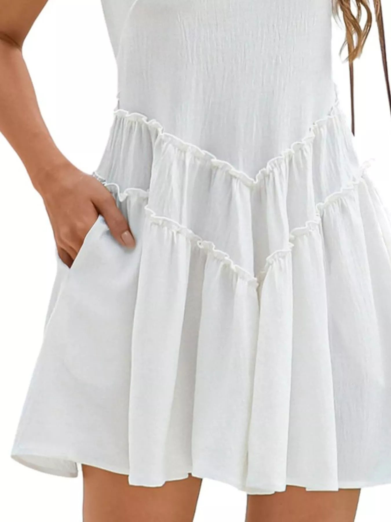Round Neck Sleeveless Mini Dress