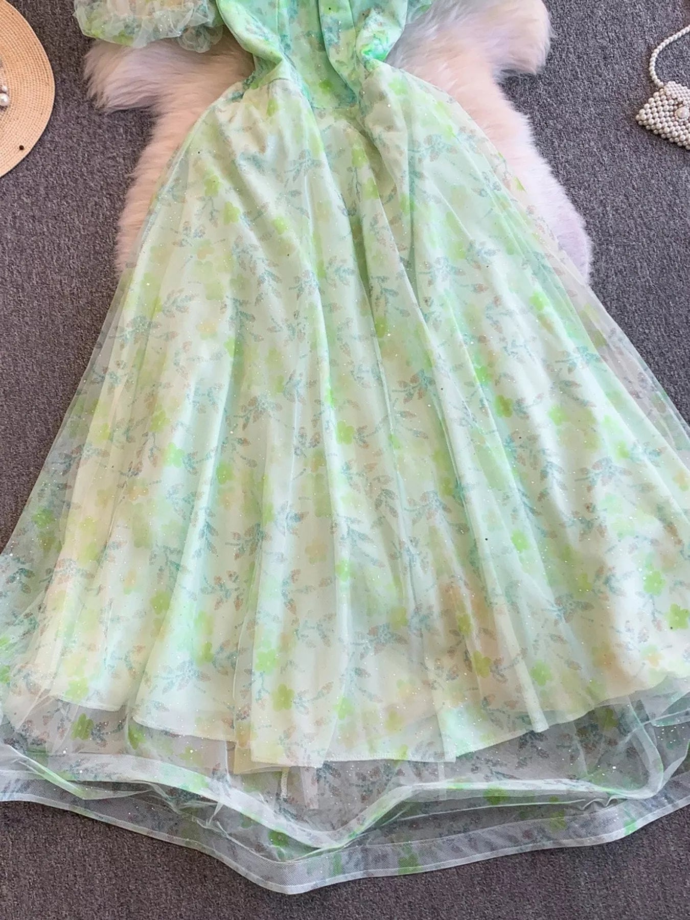 Sweetheart Neck Puff Sleeve Dress
