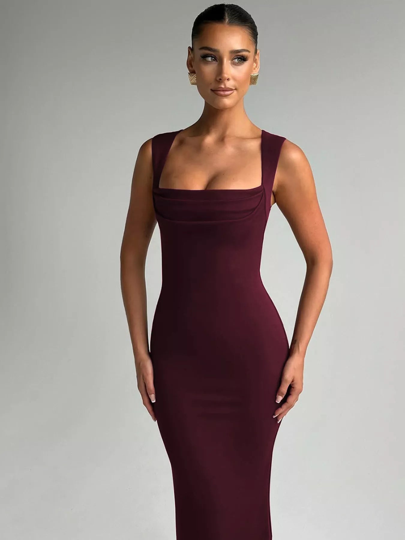 Square Neck Sleeveless Maxi Dress