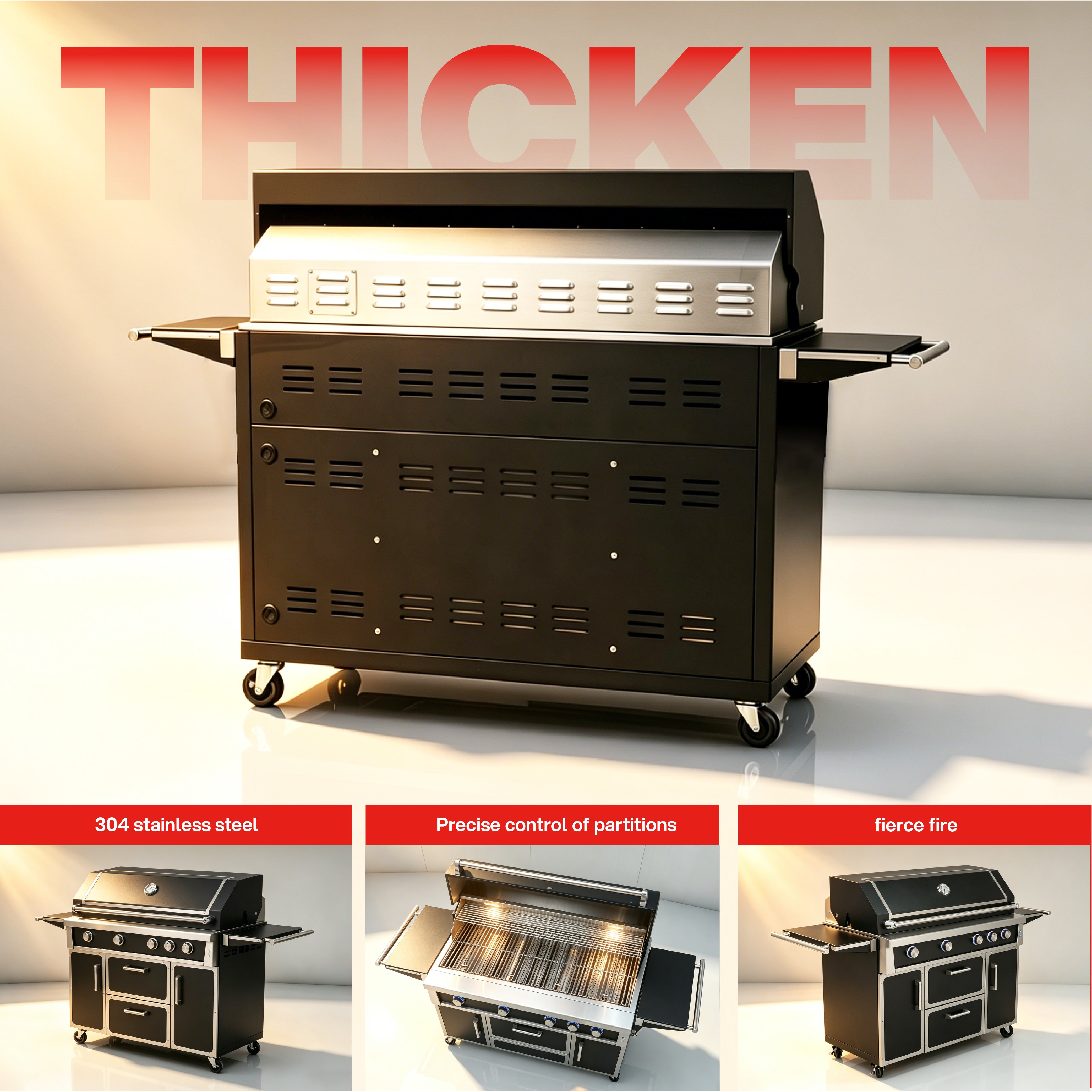Navratil 49'' Stainless Steel Grill
