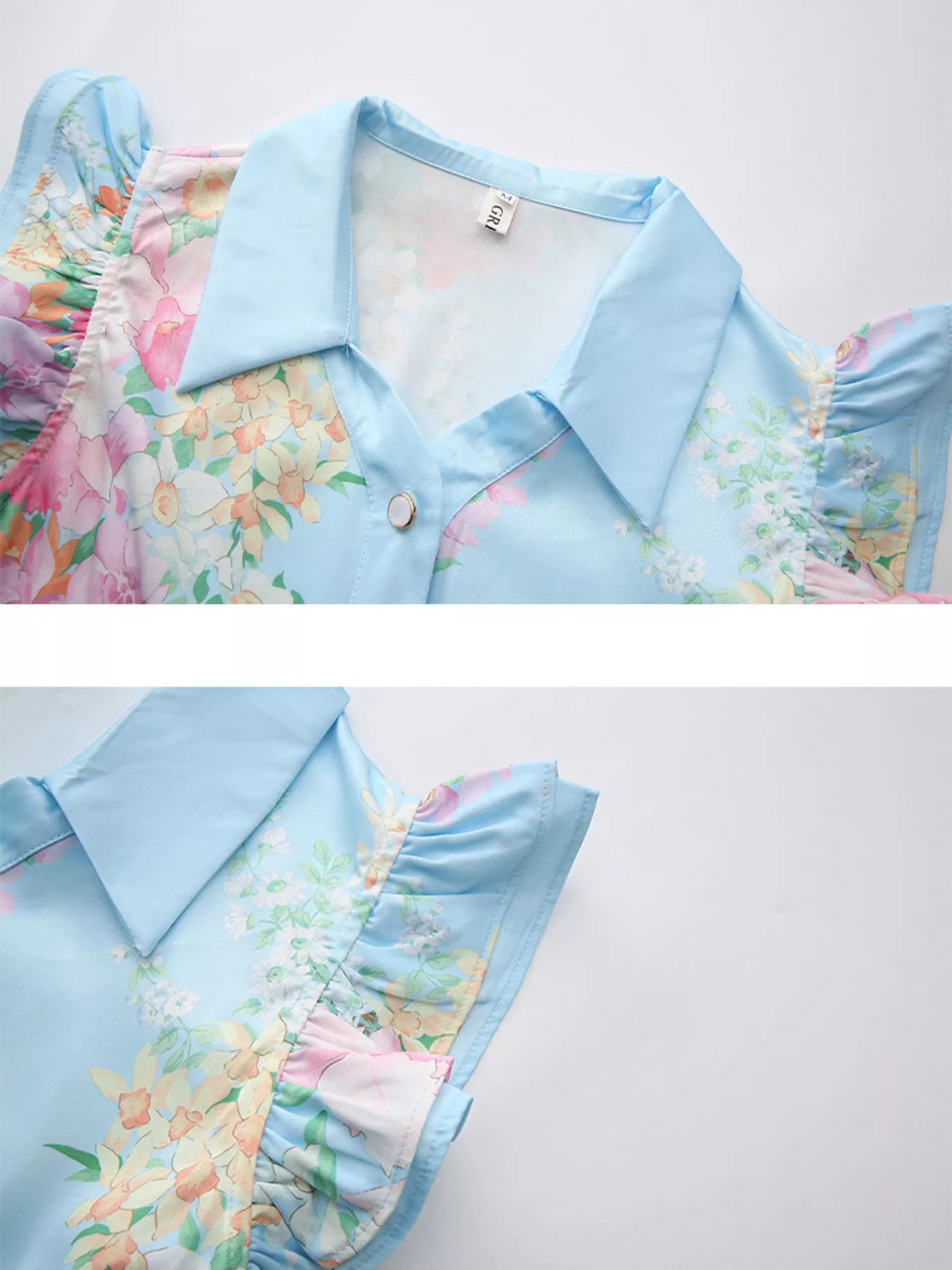 Floral Print Ruffle Sleeve Midi Dress