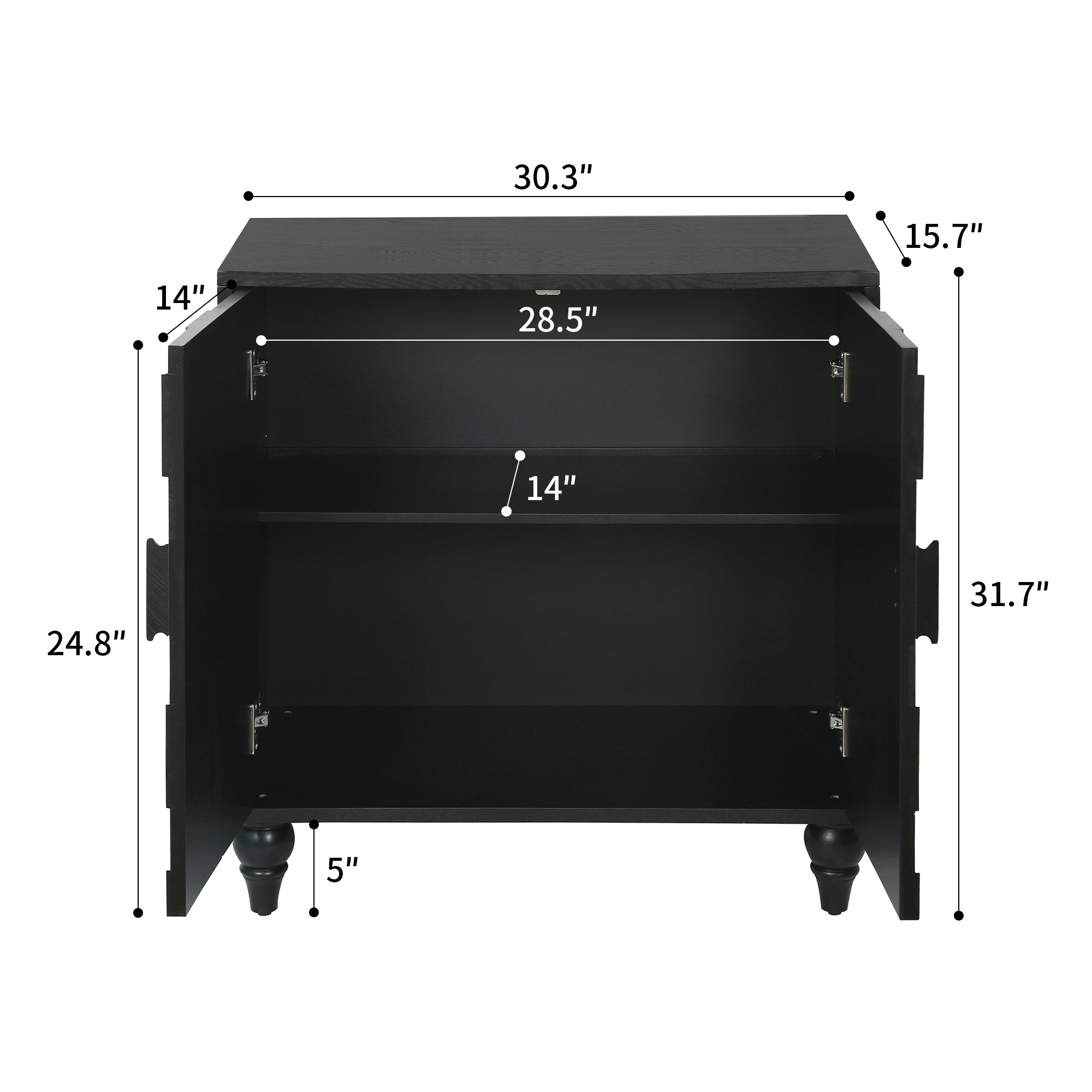 30.31" Sideboard With Honeycomb Pattern, Modern Accent Cabinet