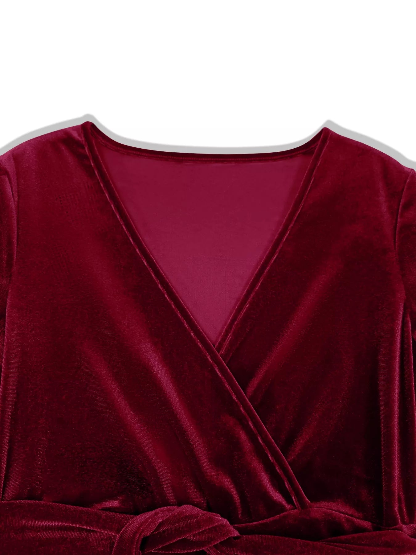 Velvet Wrap Surplice Maxi Dress