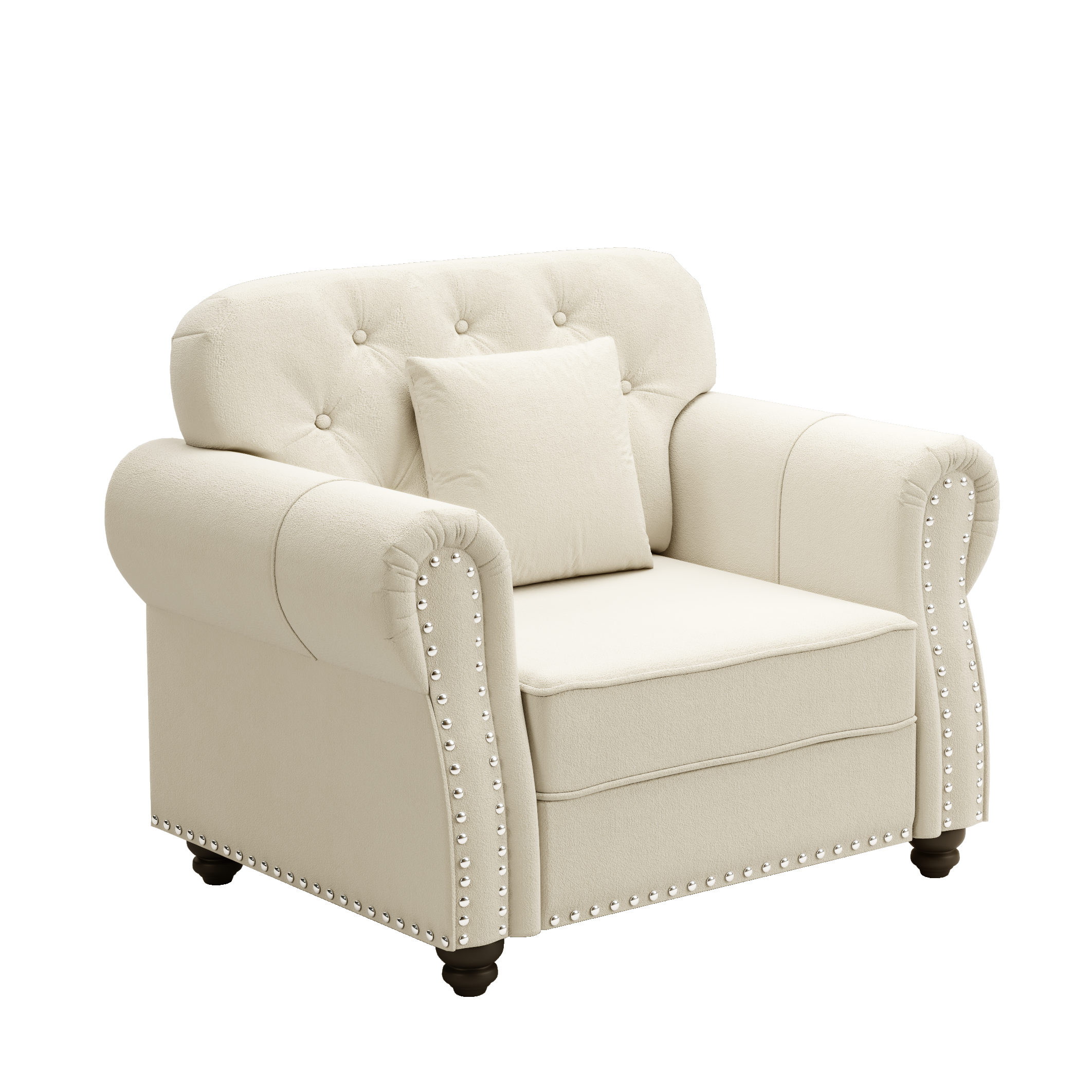 41.3" Upholstered Velvet Sofa with Nailhead Trim