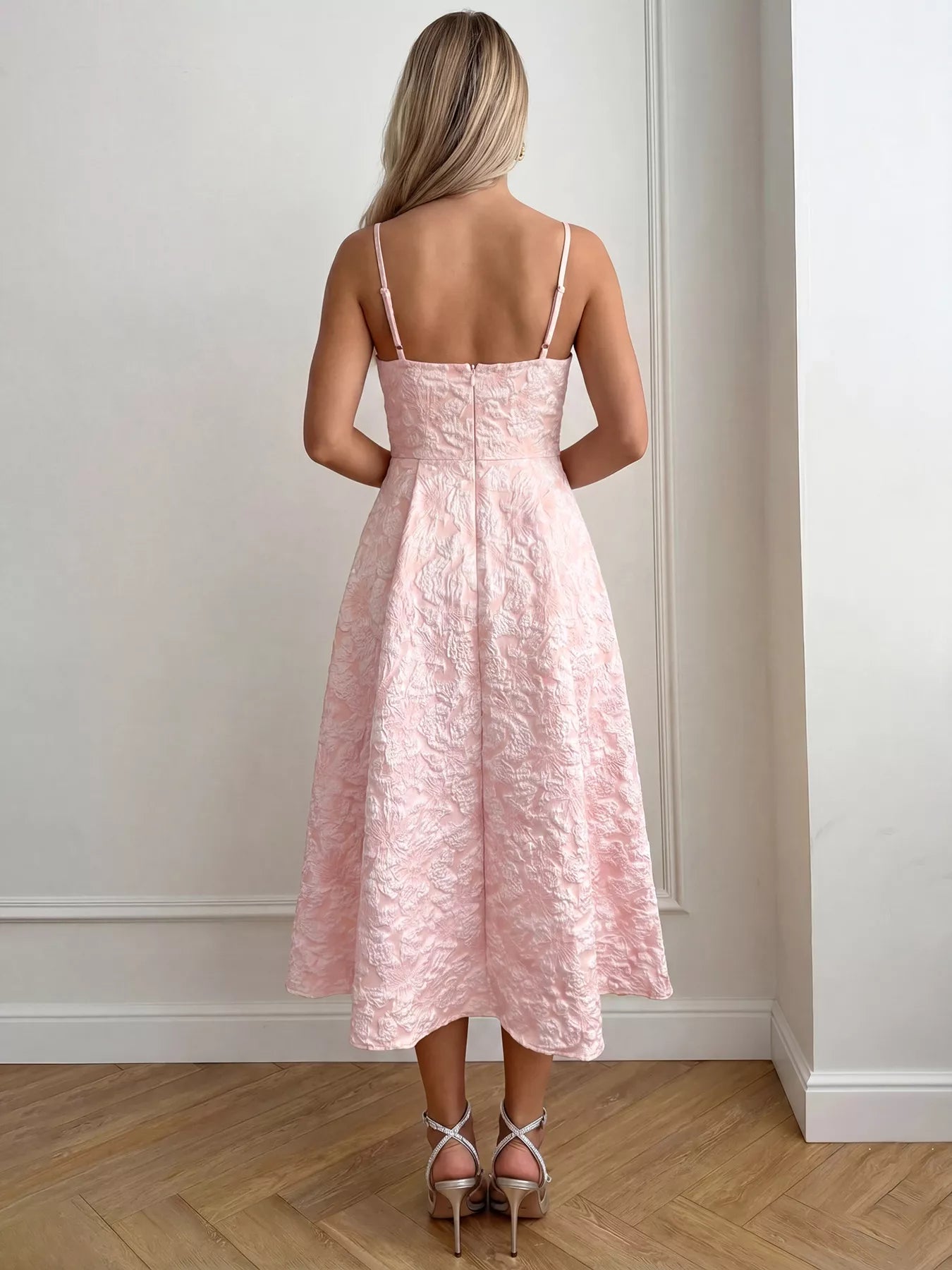 Textured A-Line Midi Dress